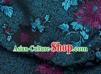 Traditional Chinese Royal Purple Chrysanthemum Pattern Design Brocade Silk Fabric Asian Satin Material Traditional Chinese Royal Purple Chrysanthemum Pattern Design Brocade Silk Fabric Asian Satin Material