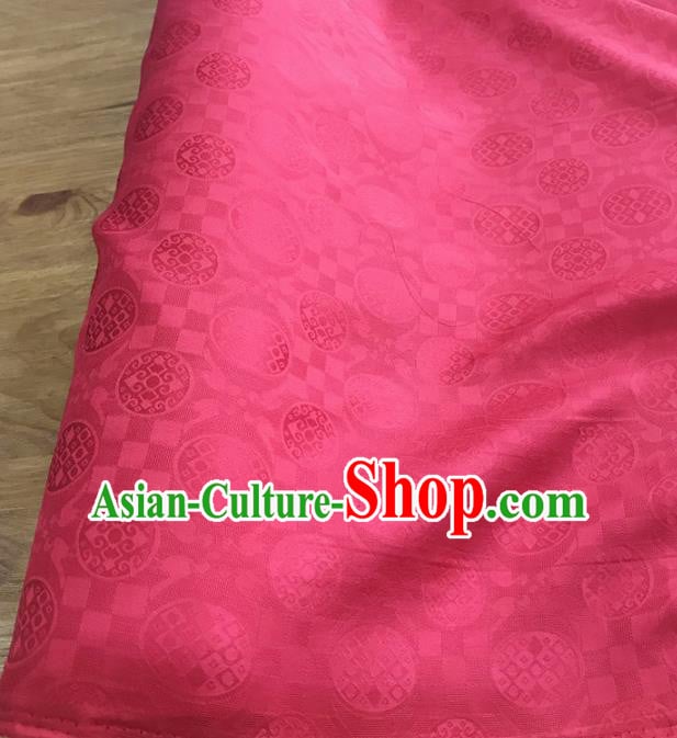 Traditional Chinese Royal Round Pattern Design Rosy Brocade Silk Fabric Asian Satin Material Traditional Chinese Royal Round Pattern Design Rosy Brocade Silk Fabric Asian Satin Material