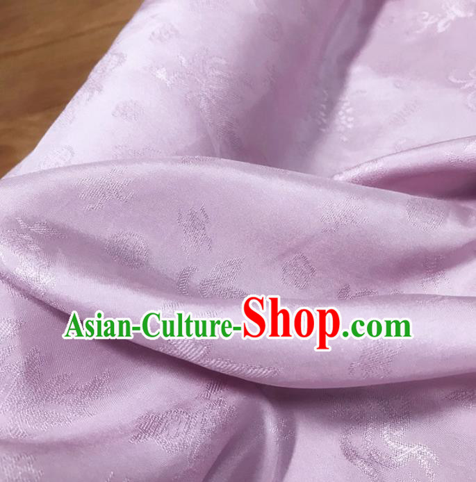 Traditional Chinese Royal Lotus Pattern Design Lilac Brocade Silk Fabric Asian Satin Material Traditional Chinese Royal Lotus Pattern Design Lilac Brocade Silk Fabric Asian Satin Material