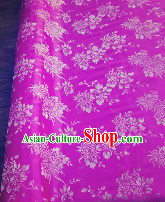 Traditional Chinese Royal Chrysanthemum Pattern Design Rosy Brocade Silk Fabric Asian Satin Material Traditional Chinese Royal Chrysanthemum Pattern Design Rosy Brocade Silk Fabric Asian Satin Material