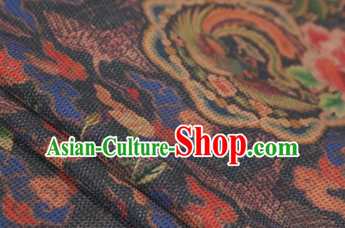 Chinese Traditional Peony Flowers Pattern Design Brown Satin Brocade Fabric Asian Silk Material Chinese Traditional Peony Flowers Pattern Design Brown Satin Brocade Fabric Asian Silk Material