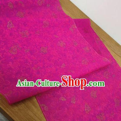 Traditional Chinese Royal Pattern Design Rosy Silk Fabric Brocade Asian Satin Material