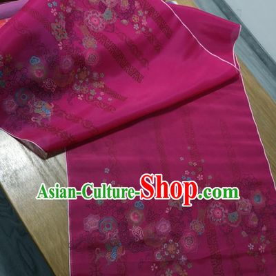 Traditional Chinese Royal Plum Pattern Design Purple Silk Fabric Brocade Asian Satin Material