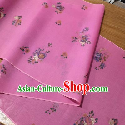 Traditional Chinese Royal Chrysanthemum Pattern Design Pink Silk Fabric Brocade Asian Satin Material