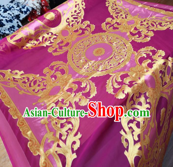 Traditional Chinese Royal Pattern Design Purple Brocade Silk Fabric Asian Satin Material Traditional Chinese Royal Pattern Design Purple Brocade Silk Fabric Asian Satin Material