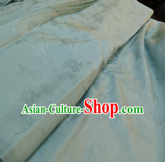 Traditional Chinese Royal Pattern Design Light Blue Brocade Silk Fabric Asian Satin Material Traditional Chinese Royal Pattern Design Light Blue Brocade Silk Fabric Asian Satin Material