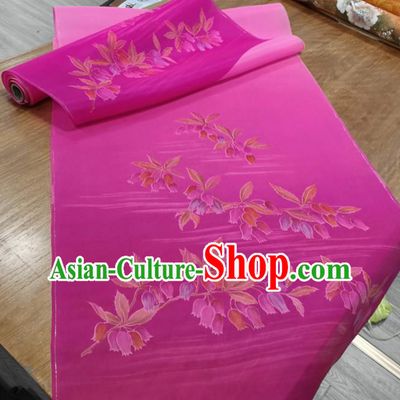 Chinese Traditional Pattern Design Rosy Silk Fabric Brocade Asian Satin Material