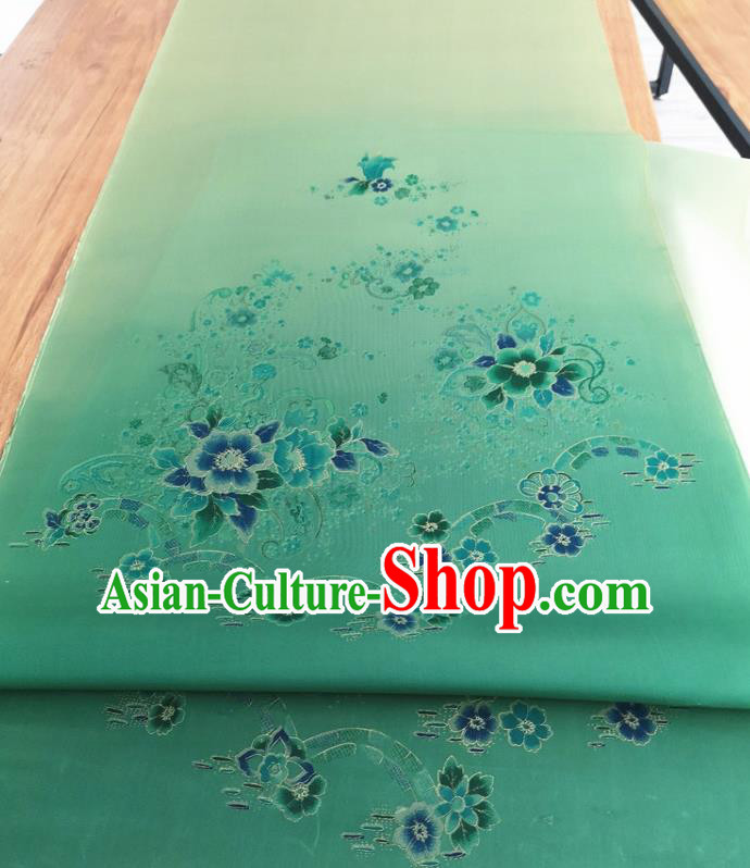 Chinese Traditional Pattern Design Green Silk Fabric Brocade Asian Satin Material Chinese Traditional Pattern Design Green Silk Fabric Brocade Asian Satin Material