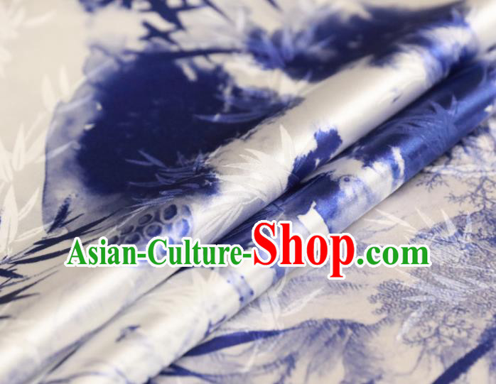Chinese Traditional Lotus Pattern Design Wedding White Satin Brocade Fabric Asian Silk Material Chinese Traditional Lotus Pattern Design Wedding White Satin Brocade Fabric Asian Silk Material