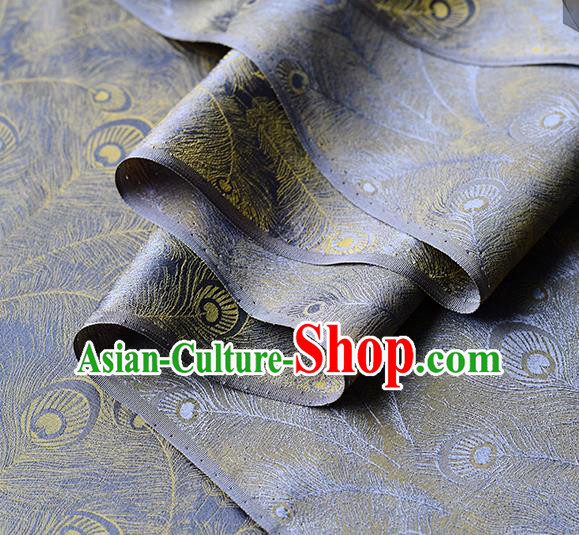 Chinese Traditional Feather Pattern Design Cheongsam Purple Satin Brocade Fabric Asian Silk Material Chinese Traditional Feather Pattern Design Cheongsam Purple Satin Brocade Fabric Asian Silk Material