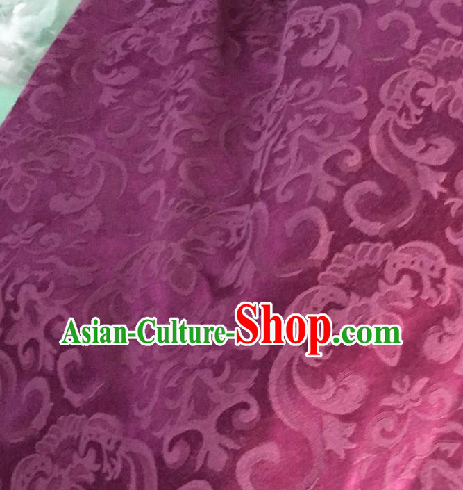 Chinese Traditional Pattern Design Purple Satin Hanfu Brocade Fabric Asian Silk Material Chinese Traditional Pattern Design Purple Satin Hanfu Brocade Fabric Asian Silk Material