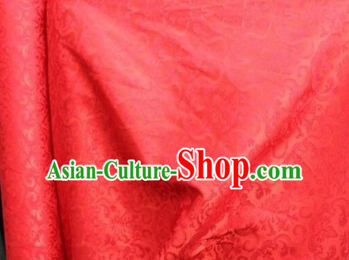 Chinese Traditional Scroll Pattern Design Red Satin Hanfu Brocade Fabric Asian Silk Material Chinese Traditional Scroll Pattern Design Red Satin Hanfu Brocade Fabric Asian Silk Material