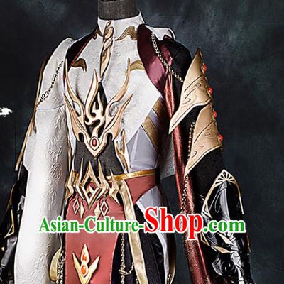 Chinese Ancient Drama Cosplay General Armor Knight Clothing Traditional Hanfu Swordsman Costume for Men