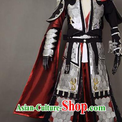 Chinese Ancient Cosplay Knight General Armor Clothing Traditional Hanfu Swordsman Costume for Men