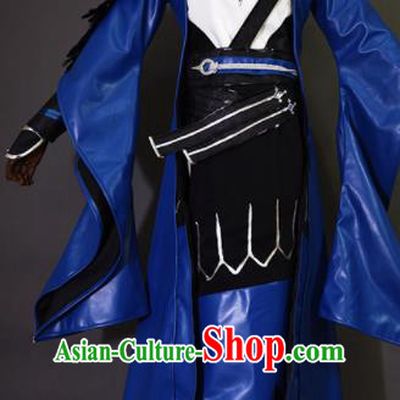 Chinese Ancient Cosplay Knight King Royalblue Clothing Traditional Hanfu Swordsman Costume for Men
