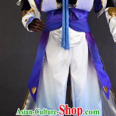 Chinese Ancient Cosplay Young Knight Purple Clothing Traditional Hanfu Swordsman Costume for Men