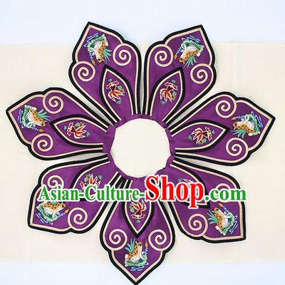 Chinese Ancient Qing Dynasty Princess Embroidery Frog Purple Shoulder Cappa Traditional Embroidered Craft for Women