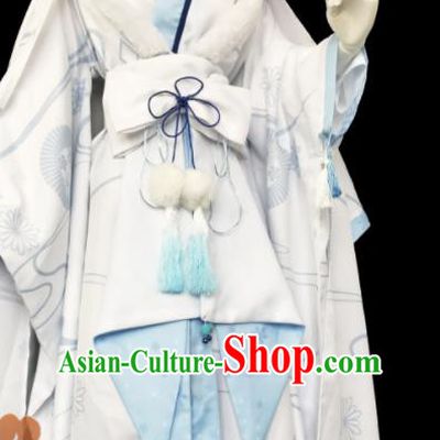 Chinese Traditional Cosplay Knight Imperial Consort White Dress Custom Ancient Swordswoman Princess Costume for Women