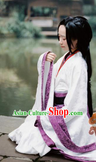 Chinese Traditional Cosplay Fairy Imperial Consort White Dress Custom Ancient Swordswoman Princess Costume for Women