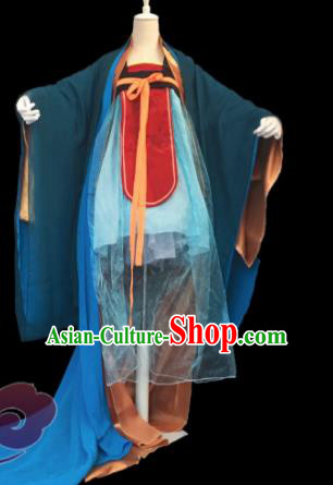 Chinese Traditional Cosplay Imperial Consort Fairy Princess Blue Dress Custom Ancient Swordswoman Costume for Women Chinese Traditional Cosplay Imperial Consort Fairy Princess Blue Dress Custom Ancient Swordswoman Costume for Women