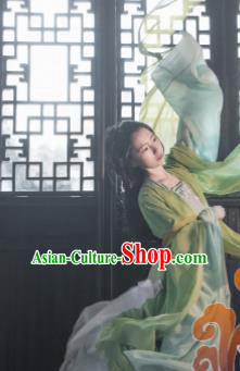 Chinese Traditional Cosplay Courtesan Fairy Princess Green Dress Custom Ancient Swordswoman Costume for Women Chinese Traditional Cosplay Courtesan Fairy Princess Green Dress Custom Ancient Swordswoman Costume for Women