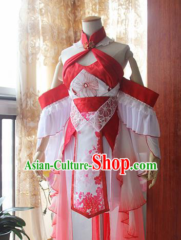 Chinese Traditional Cosplay Young Heroine Dress Custom Ancient Fairy Swordswoman Costume for Women