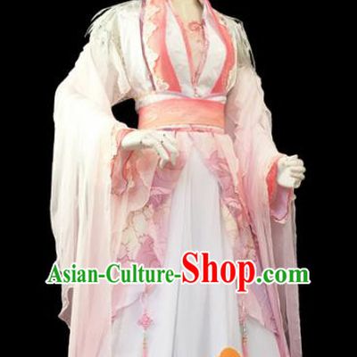 Traditional Chinese Cosplay Princess Heroine Pink Dress Ancient Swordswoman Costume for Women