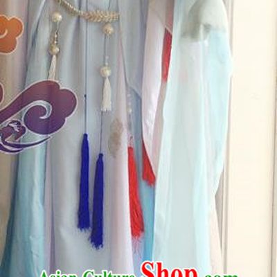 Traditional Chinese Cosplay Fairy Princess White Dress Ancient Court Lady Swordswoman Costume for Women