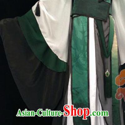 Custom Chinese Ancient Prince Nobility Childe Green Clothing Traditional Cosplay Swordsman Costume for Men