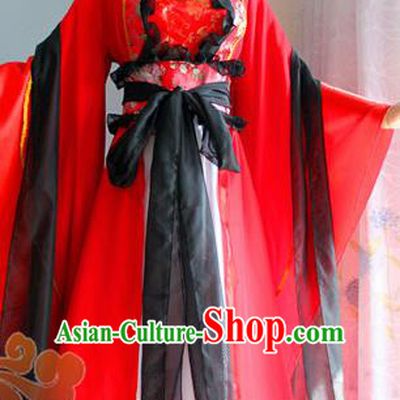 Traditional Chinese Cosplay Goddess Queen Red Dress Ancient Fairy Swordswoman Costume for Women