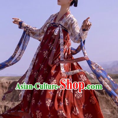 Chinese Ancient Tang Dynasty Court Maid Hanfu Dress Traditional Palace Odalisque Costumes for Women