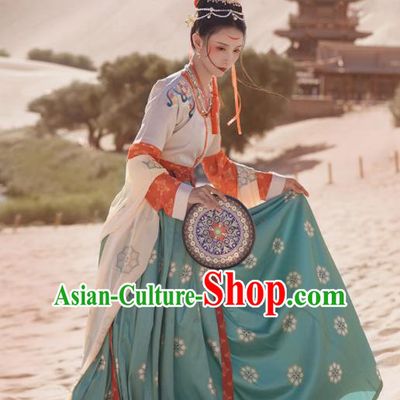 Chinese Ancient Tang Dynasty Court Lady Hanfu Dress Traditional Dunhuang Flying Apsaras Dance Costumes for Women