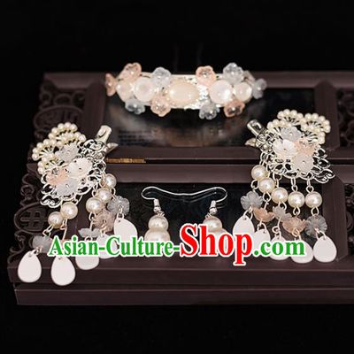 Chinese Ancient Bride Hair Claws Hairpins Traditional Hanfu Wedding Hair Accessories for Women