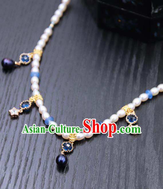 Chinese Ancient Court Necklace Traditional Princess Hanfu Wedding Pearls Accessories for Women Chinese Ancient Court Necklace Traditional Princess Hanfu Wedding Pearls Accessories for Women