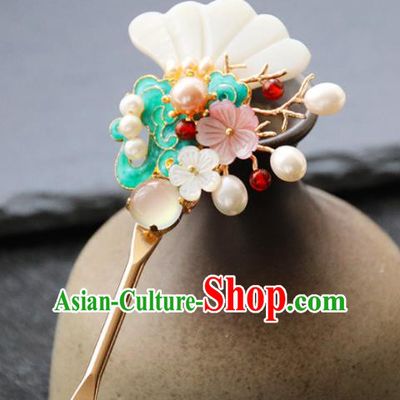Chinese Ancient Princess Blueing Cloud Hairpins Traditional Handmade Hanfu Hair Accessories for Women
