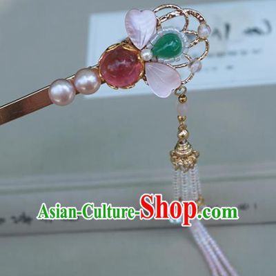 Chinese Ancient Princess Hairpins Tassel Hair Clip Traditional Handmade Hanfu Hair Accessories for Women