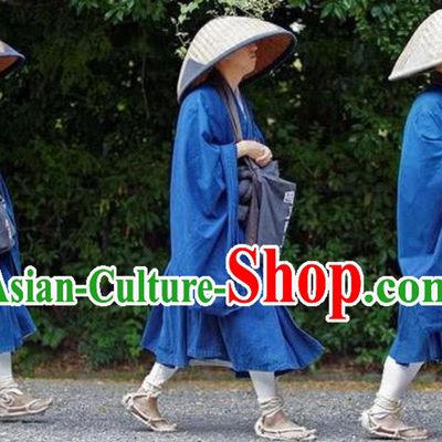 Ancient Asian Japanese Blue Shinto Enlightenment Robes