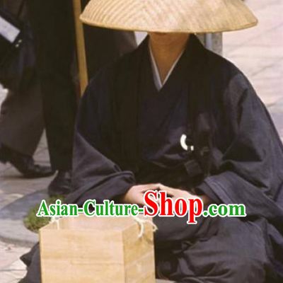 Black Ancient Asian Japanese Monk Costumes