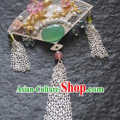 Chinese Ancient Princess Fan Hair Claw Hairpins Traditional Handmade Hanfu Hair Accessories for Women