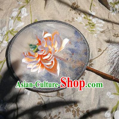 Chinese Ancient Court Embroidered Palace Fans Traditional Hanfu Wedding Silk Fan for Women