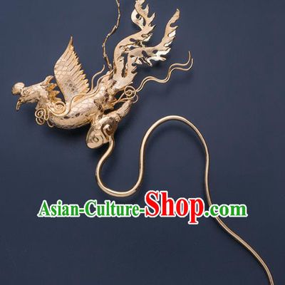 Ancient Chinese Ming Dynasty Phoenix Step Shake Hairpins Traditional Hanfu Court Hair Accessories for Women