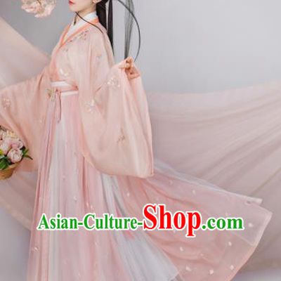 Traditional Chinese Jin Dynasty Court Princess Hanfu Dress Ancient Flower Goddess Replica Costumes for Women