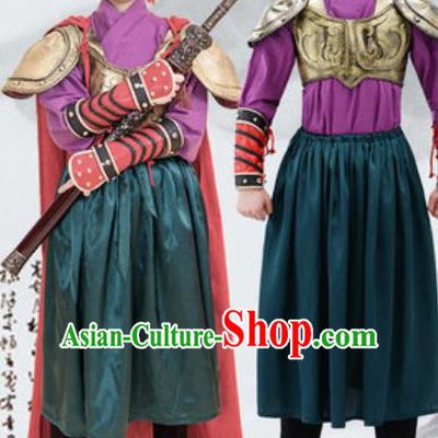 Traditional Chinese Ancient Drama Costumes Chinese Northern and Southern Dynasties Warrior Helmet and Armour for Men