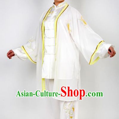 Chinese Traditional Martial Arts Embroidered Yellow Butterfly Costume Best Kung Fu Competition Tai Chi Training Clothing for Women