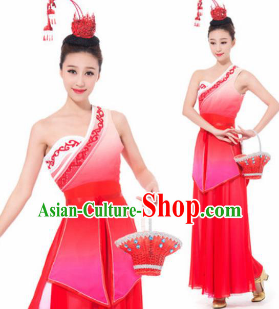 Chinese Spring Festival Gala Dance Red Dress Traditional Classical Dance Costume for Women Chinese Spring Festival Gala Dance Red Dress Traditional Classical Dance Costume for Women