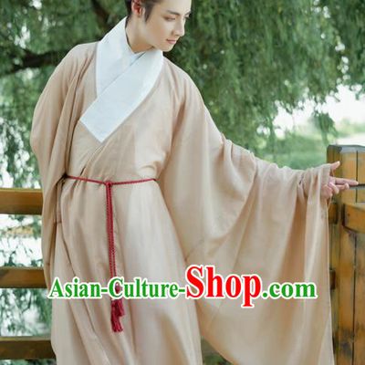 Traditional Chinese Ming Dynasty Childe Robe Ancient Drama Scholar Taoist Priest Replica Costumes for Men