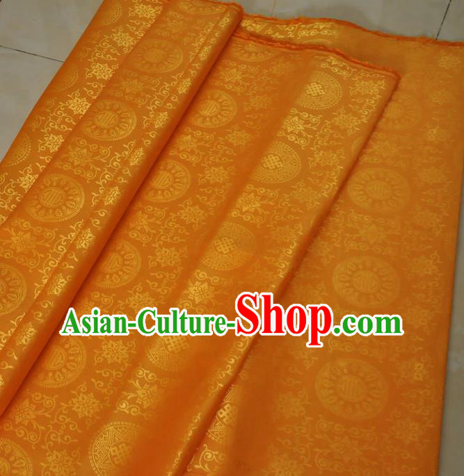 Asian Chinese Traditional Buddhism Pattern Design Golden Brocade Fabric Tibetan Robe Silk Material Asian Chinese Traditional Buddhism Pattern Design Golden Brocade Fabric Tibetan Robe Silk Material