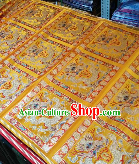 Asian Chinese Traditional Buddhism Dragon Pattern Design Golden Brocade Fabric Tibetan Robe Silk Material Asian Chinese Traditional Buddhism Dragon Pattern Design Golden Brocade Fabric Tibetan Robe Silk Material