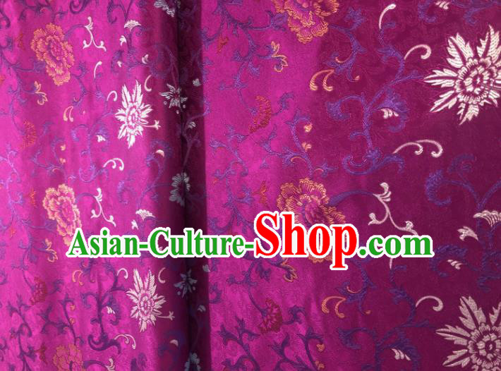 Asian Chinese Traditional Maguey Pattern Design Purple Brocade Fabric Cheongsam Silk Material Asian Chinese Traditional Maguey Pattern Design Purple Brocade Fabric Cheongsam Silk Material