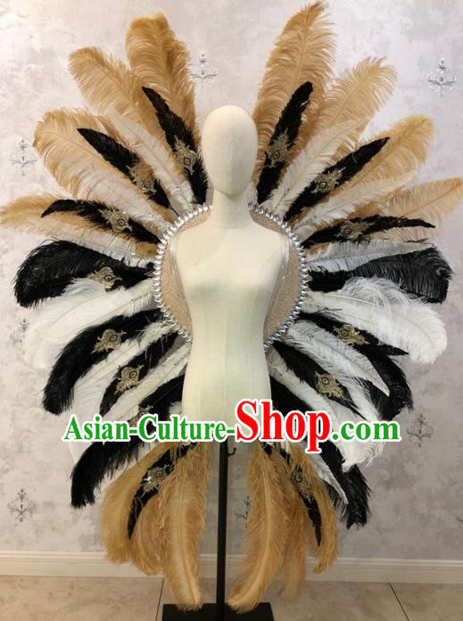 Customized Halloween Samba Dance Ostrich Feather Props Brazil Parade Giant Backboard for Women Customized Halloween Samba Dance Ostrich Feather Props Brazil Parade Giant Backboard for Women